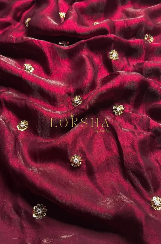 SANDRA - Stardust Satin Saree