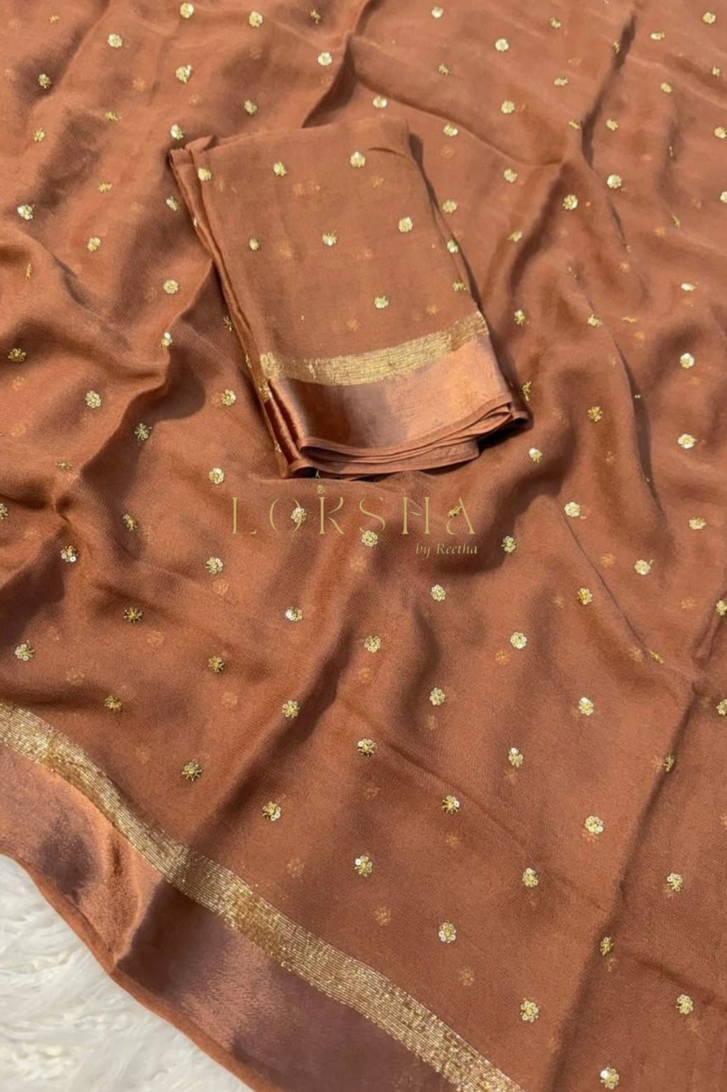 SONIA - Pure Viscose Saree (Caramel)