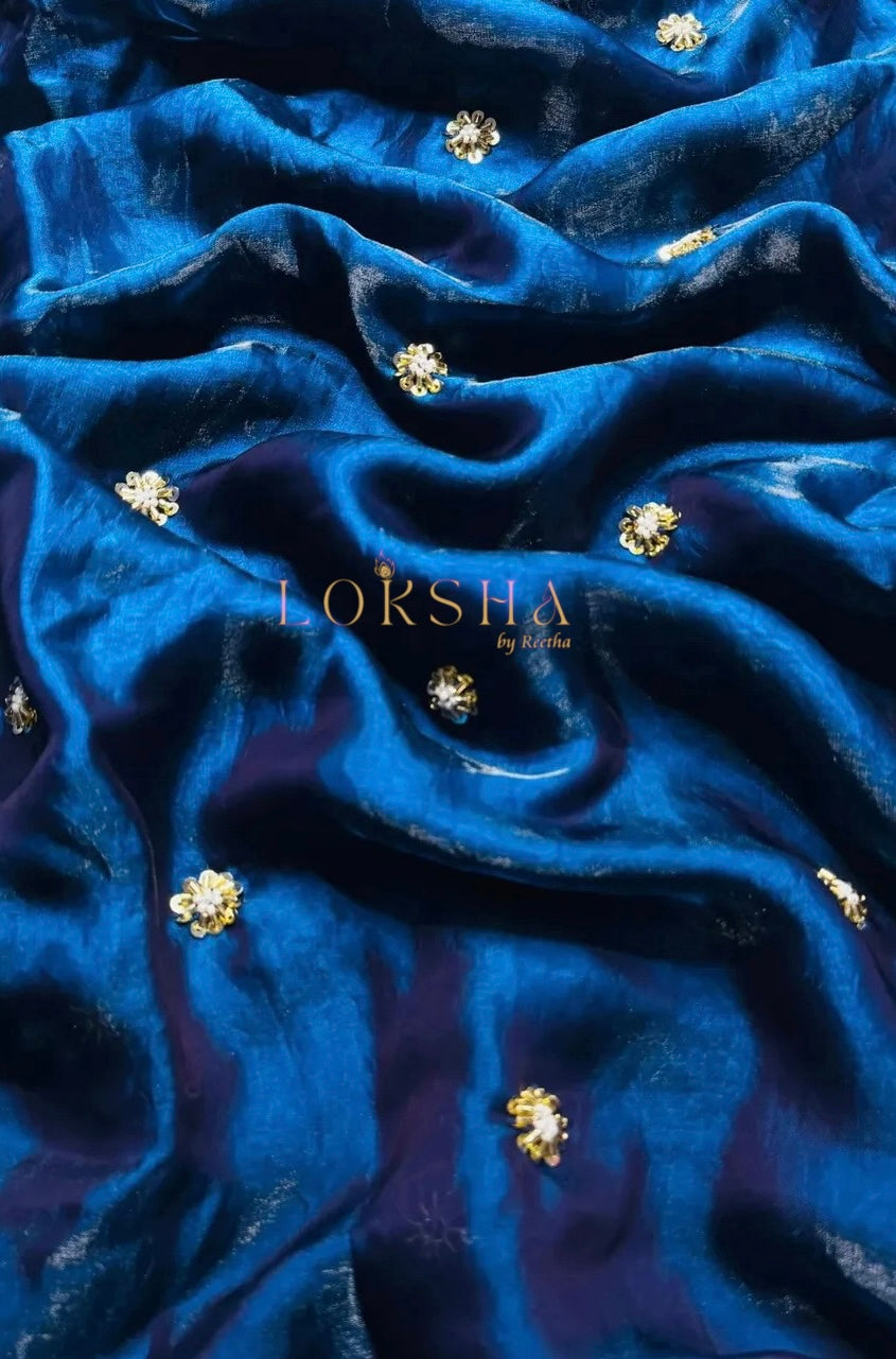 SANDRA - Stardust Satin Saree