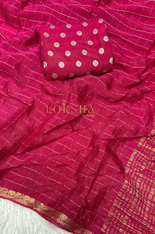 KAVYA - Pure Chinnon Chex Saree