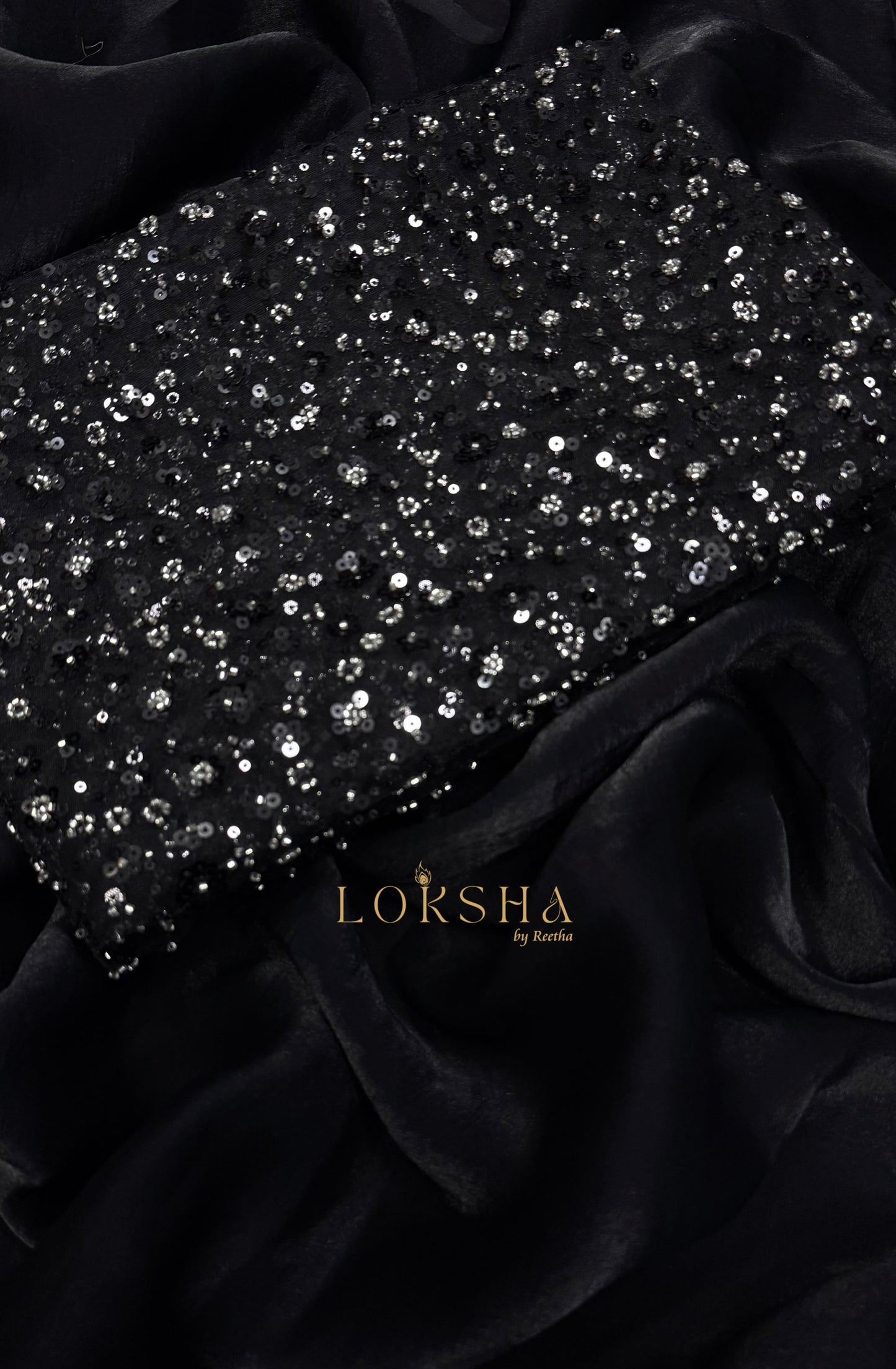 CELESTIAL - Stardust Satin Saree