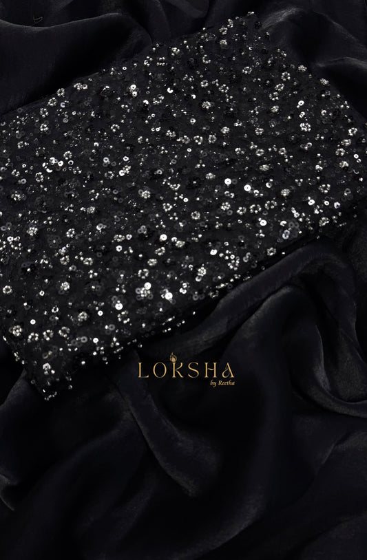 CELESTIAL - Stardust Satin Saree