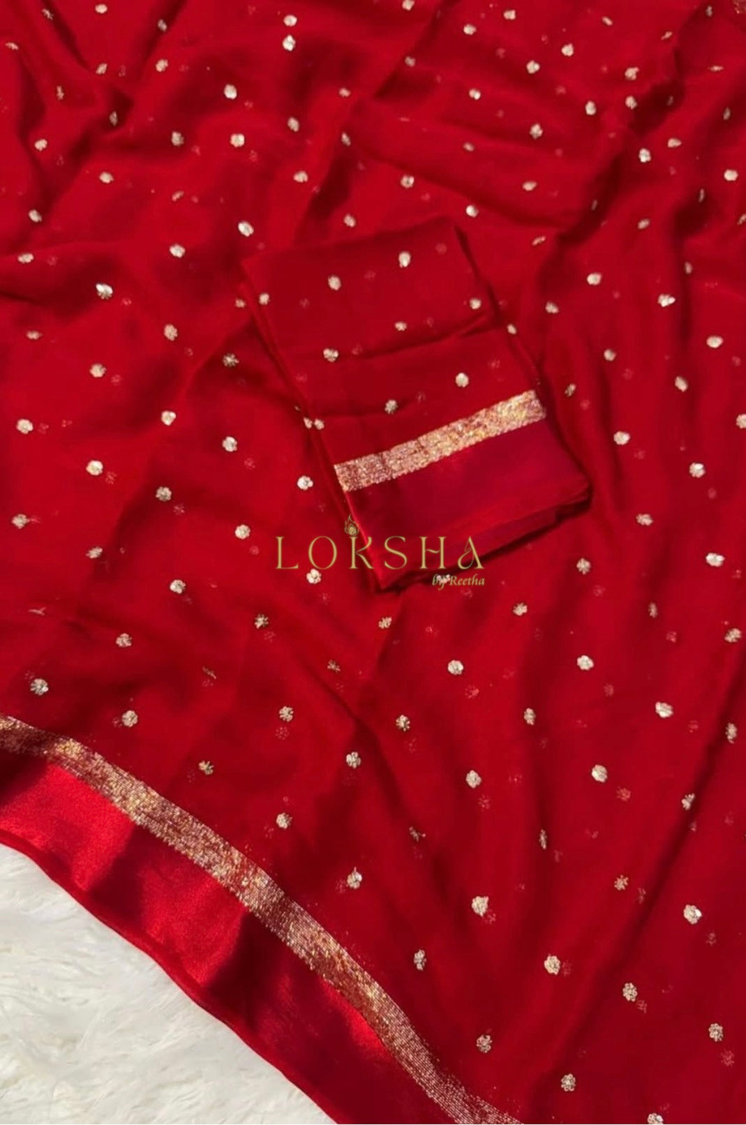 SONIA - Pure Viscose Saree (Red)