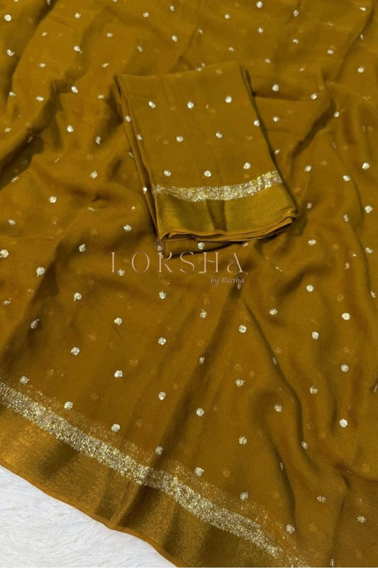SONIA - Pure Viscose Saree (Mustard Yellow)