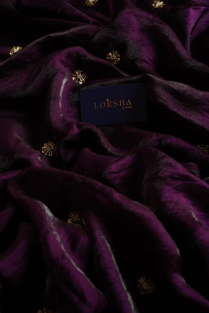 SANDRA - Stardust Satin Saree